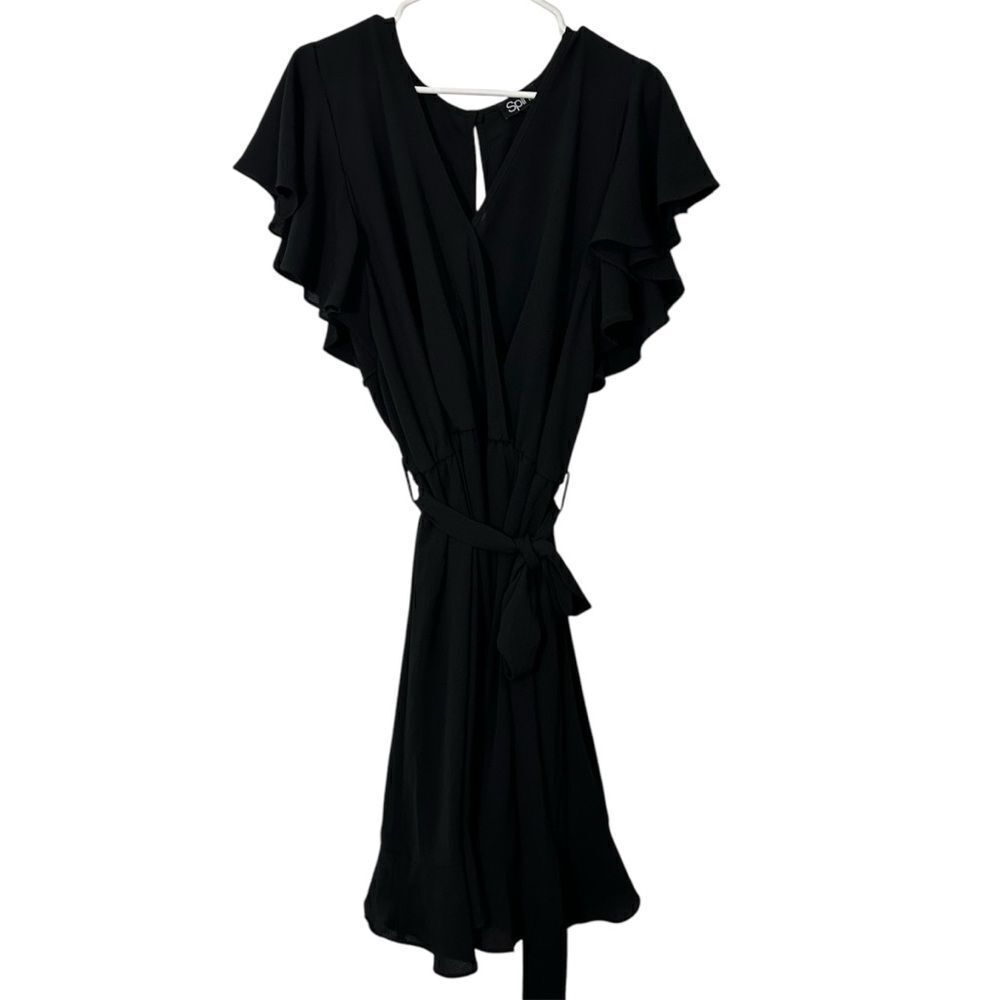 Spin‎ USA Sheer Crepe Belted Faux Wrap Dress 3XL